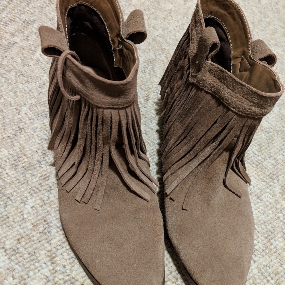 Brown Fringe Boots